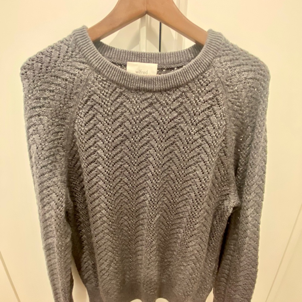 Wilfred Arbor Heather Coal Gray Crew Neck Sweater